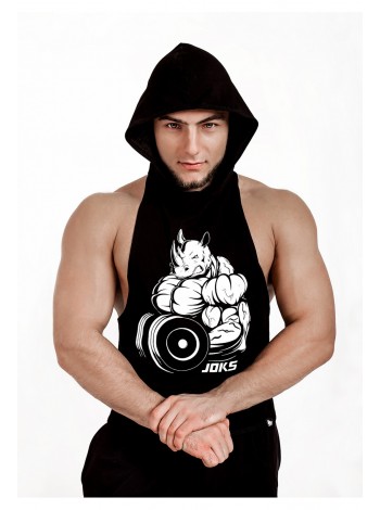 Майка Rhino BLACK с капюшоном