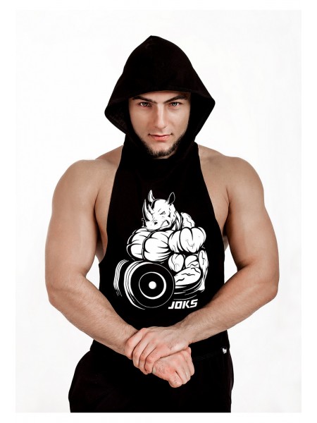 Майка Rhino BLACK с капюшоном