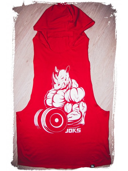 Майка Rhino RED с капюшоном