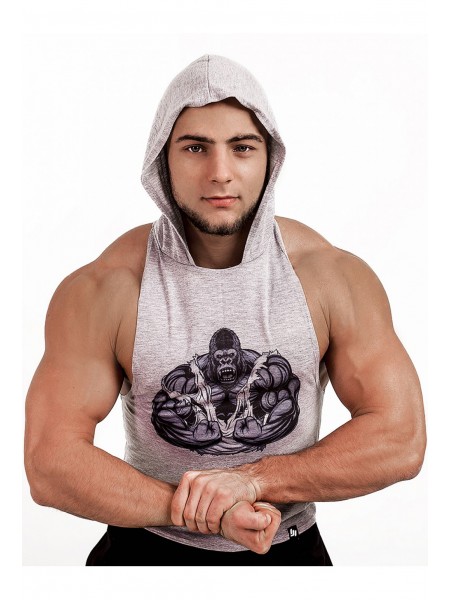Майка Strong Monkey с капюшоном