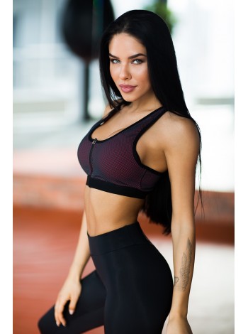 Спортивный топ BRA Paris Mesh with Zipper in Red